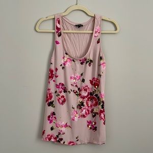 Express, light pink with florals tank top, size small